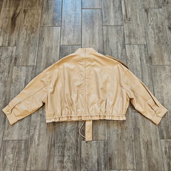 Bubish Revolve Jacket Womens Size S Savannah Lambskin Leather Zip Snap Caramel - Picture 12 of 16